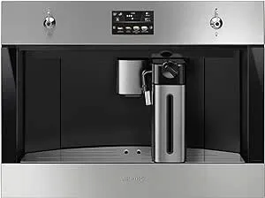 Smeg CMSU4303X Classic Design Aesthetic Built-In Fully Automatic Coffee System with Milk Frother Stainless Steel, 24-Inches