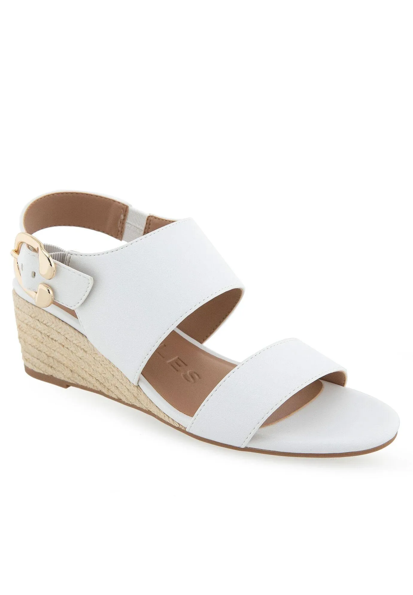 Aerosoles Worth Wedge Sandal White Combo