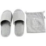 Comfysail Foldable Portable Slippers Washable Open Toe Towelling Slippers with Storage Bag for Spa Travel Hotel/Home Guest 34-43