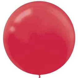 Round Red Latex Balloons, 24 In, 4 Ct | Party Expert