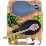 Set of 3 Modern Silicone Spoon Rests Kitchen Utensil Holders Spatula Stovetop