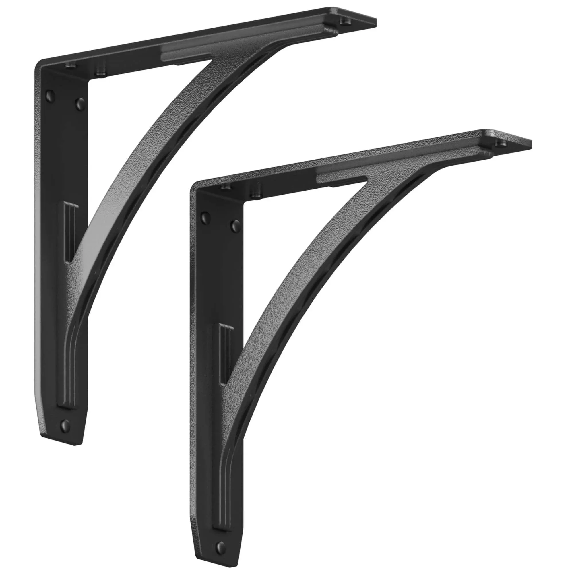 Starby Sullivan 10 in. L Black Iron Heavy Duty Shelf Bracket (2-Pack)