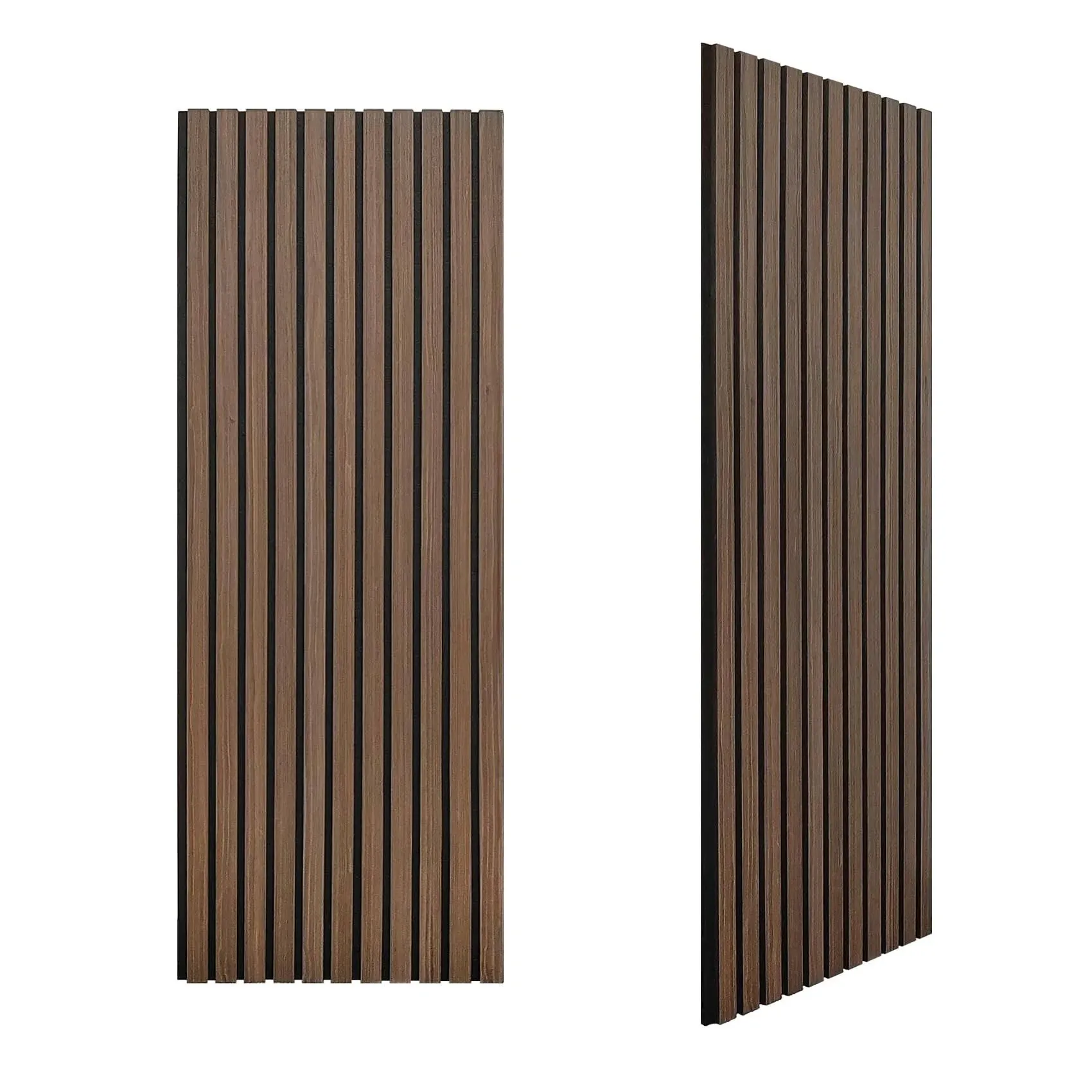 3D Wood Veneer Slat Wall Panel Acoustic Panels for Interior Wall Decor | Smok...