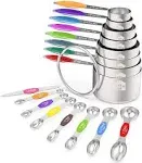 Measuring Cups And Magnetic Measuring Spoons Set, Wildone Stainless Steel 16 Pie