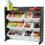 Humble Crew Inspire Grey Toy Organizer with Shelf and 9 Storage Bins