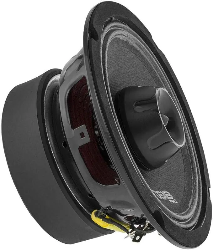 DS18 PRO-ZT6 6.5-Inch 2 Way Pro Audio Midrange Speakers with Built-in Bullet Tweeter 4-Ohms 450W Max 225W RMS Water Resistant - Black Metal Mesh Grill Included (1 Speaker)