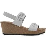 White Mountain Pretreat Wedge Sandal | Women's | White Leather | Size 7.5 | Sandals | Slingback