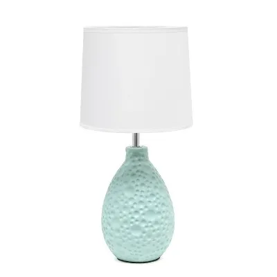 Textured Stucco Ceramic Oval Table Lamp - Simple Designs