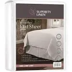 Superity Linen Cotton Flat Sheet White - King