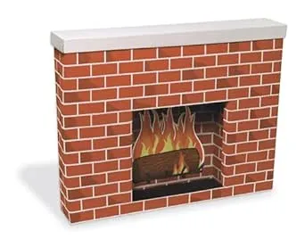 Pacon Corobuff Corrugated Fireplace, 7-inch x 30-inch x 38-inch, Red Brick (PAC53080)