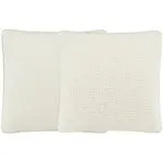 Waverly Universal Decorative Modern Square Throw Pillow for Bed and Couch,18" x 18", Antique White