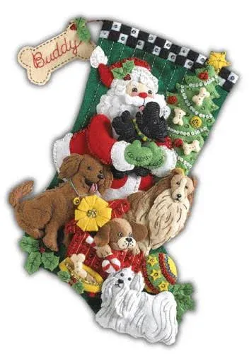 Bucilla Santa Paws Felt Stocking Kit