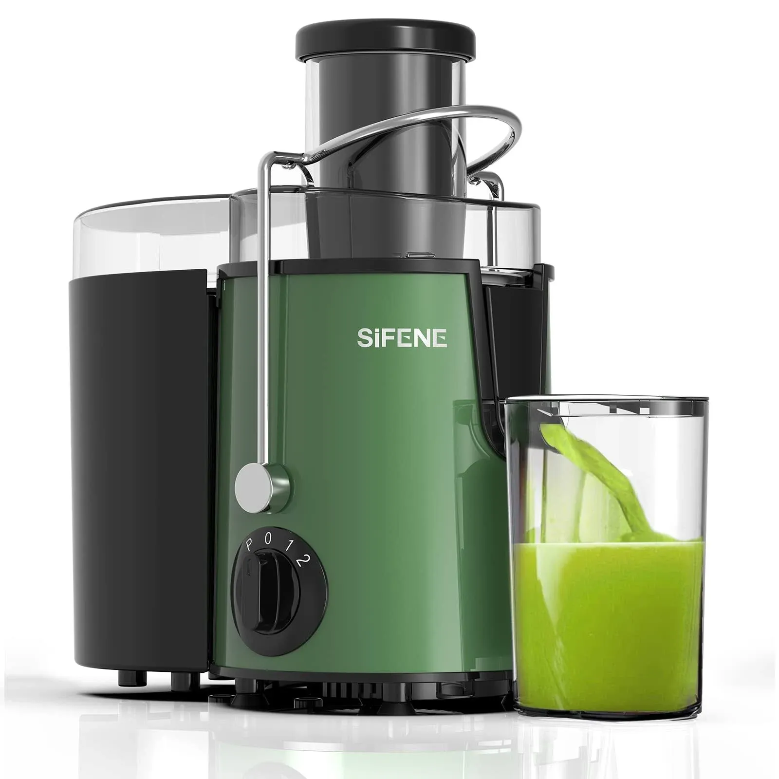 Juicer Machines, SiFENE 500W Big Mouth Centrifugal Juicer Extractor, Juice Maker for Vegetable and Fruit, Easy to Clean, BPA Free, Green Stainless