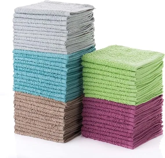 Simpli-Magic 79148 Cotton Washcloths, 50 Pack, Multi Color Towel Set