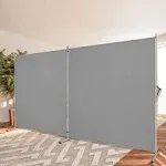 Rantila Indoor 2 Large Panels Room Divider,Portable Office Divider,Convenient Movable,Folding Partition Privacy Screen for Bedroom,Dining Room, Study,142" W x 71" H,Gray