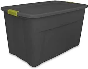 Sterilite 19453V04 Storage Tote,gray/green,35 Gal.