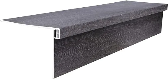 Lucida Surfaces Luxury Vinyl Stair Tread and Riser Combo | Glue Down Wood-Look Stair Treads Cover and Stair Riser | Waterproof | Scratch and Scuff Resistant | Storm Black | MaxCore