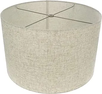 Urbanest Linen Drum Lamp Shade, 16-inch by 16-inch by 10-inch, Natural, Spider-Fitter