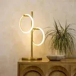 Brightech Saturn 21 in. LED Table Lamp,Antique Brass