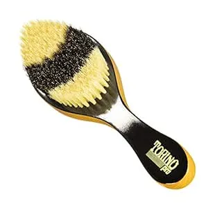 Torino Pro Medium Curve Brush By Brush King - #1640 - Patented Duet Collection- Different color on each side - Curved wave brush for 360 waves -