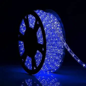 100Ft Blue Rope Lights for Outside, 110V Cuttable Outdoor String Lights Waterproof for Indoor/Outdoor, Ideal for Eaves, Backyards Garden, Christmas Decoration, Landscape Lighting