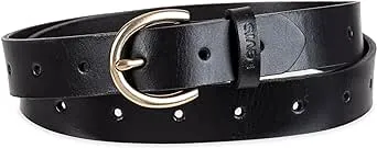 Levi's Women's Slim Adjustable Perforated Leather Belt - Black