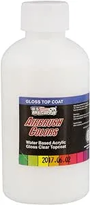 U.S. Art Supply Clear Gloss Topcoat Acrylic Airbrush Paint, 8 oz. also excellent as a Gloss Pouring Medium blender