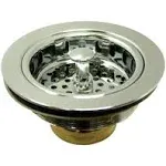 Kingston Brass Kitchen Sink Waste Basket 2.5&#034; Corrosion Resistant Polished Brass