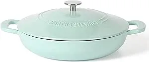 Martha Stewart 3.5-Quart Enameled Cast Iron Dutch Oven Braiser - Martha Blue