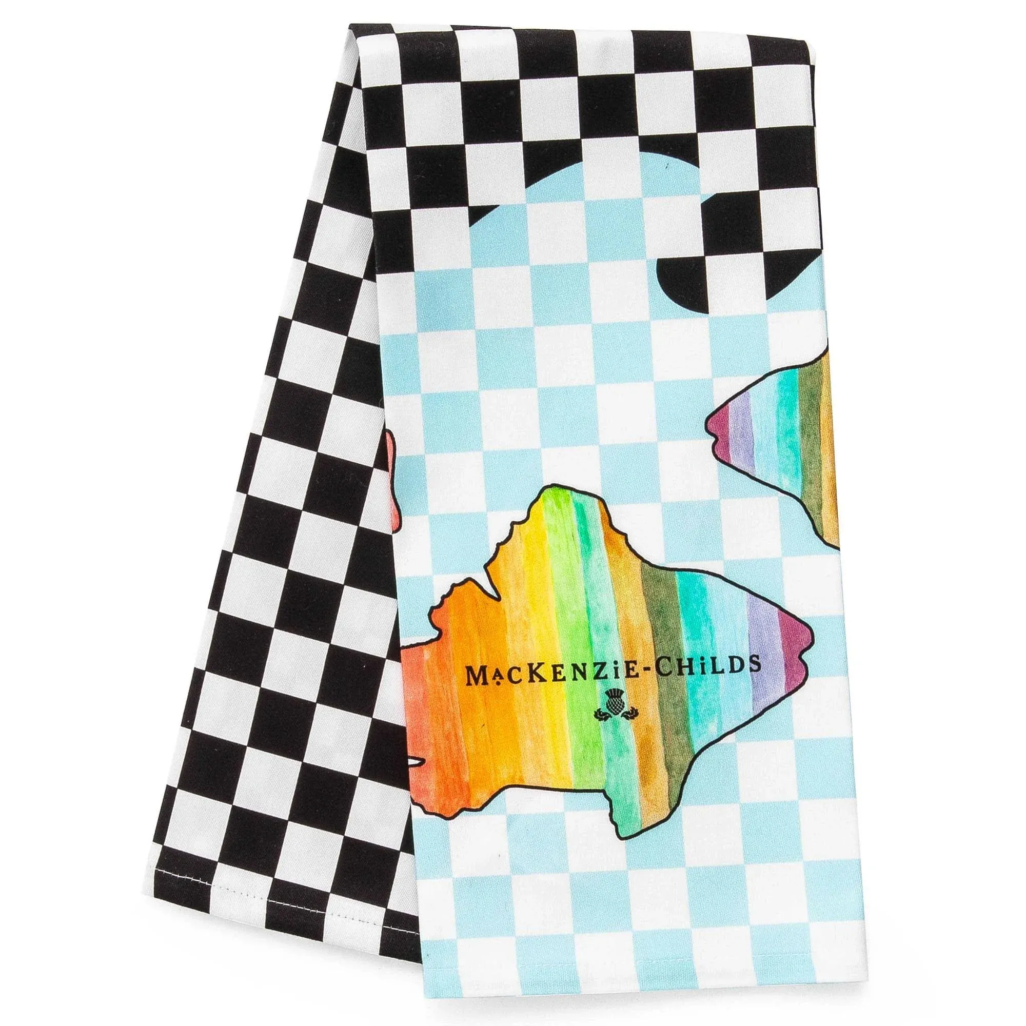 Brand New Mackenzie Childs Rainbow Fish Dish Towel