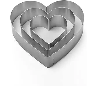 Large Heart Cookie Cutter Set-4/6/8 Inch Heart Cake Mold Ring Pancake Mold Valentine Day Gift Stainless Steel