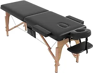 civama Massage Table Massage Bed Portable 29 LBs Light Weight 2 Section Foldable Tattoo Bed Facial Care Spa Lash Bed Height Adjustable Sturdy