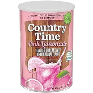 Country Time Pink Lemonade Naturally Flavored Powdered Drink Mix, 63 oz Canister - 2 Pack