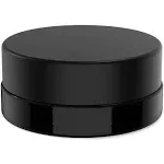 Sodo Loco (90 Pack) 7ml Low Profile Thick Black Glass Jars with Black Lids - Airtight Containers for Lip Balm, Cosmetic, Oil, Wax, Creams - Tiny