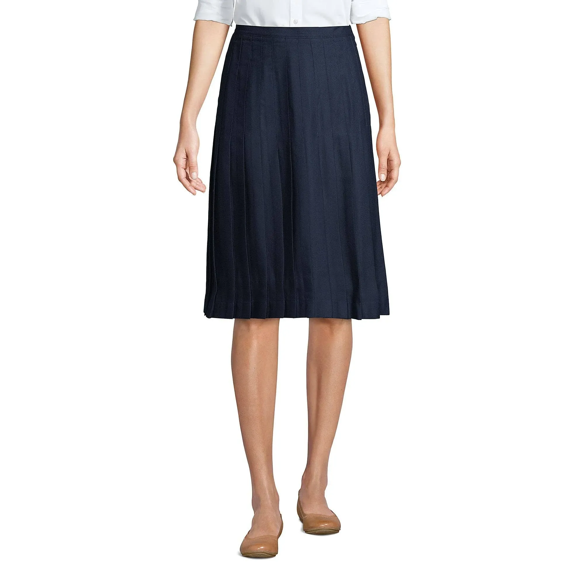 Lands' End School Uniform Women's Pleated Skirt Below The Knee - 6 - Classic Navy