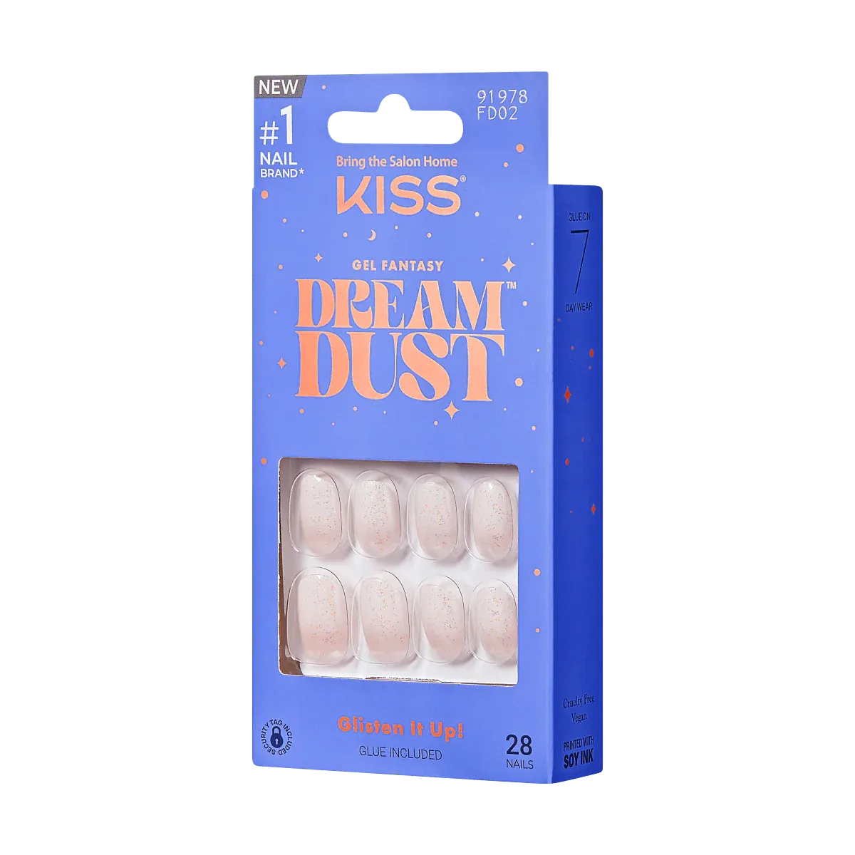 Kiss Gel Fantasy Dreamdust Nails - Silver Spoon