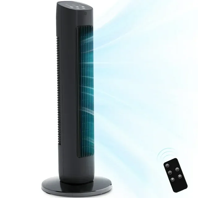 KISSAIR Tower Fan for Bedroom, 85° Oscillating Fans with 3 Speeds, 15H Timer, Portable 30", Normal/Natural/Sleep 3 Modes, Black