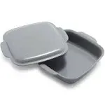 GreenPan Premiere Ovenware Ceramic Nonstick Square Cake Pan 8"x8" with Lid Gray