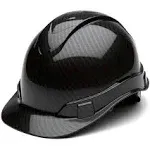 Pyramex HP44117S Ridgeline Cap Style Hard Hat - 4-Point Ratchet Suspension - Shiny Black Graphite