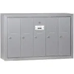 Salsbury Industries Vertical Mailbox - 5 Doors - Bronze - Surface Mounted - USPS Access