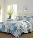 Laura Ashley Paisley Patchwork Quilt Set, Blue, Twin