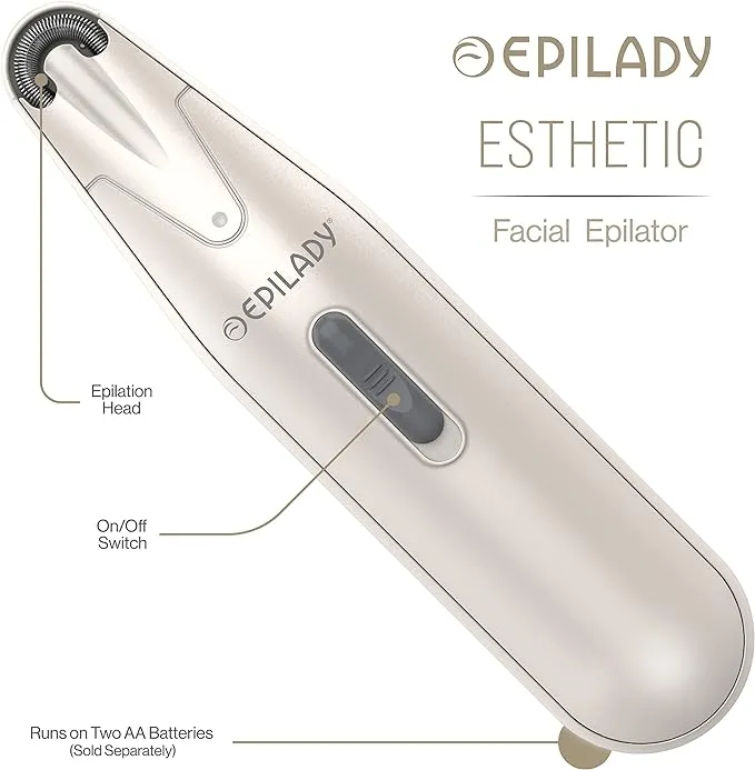 Epilady Esthetic Pearl Epilator for Women Face, Womens Facial Hair Remover | Included Case & Cleaning Brush, Electric Tweezers for Women Facial Hair