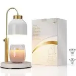 Candle Warmer Lamp with 2 Bulbs Timer Dimmer White Metal AIKUT