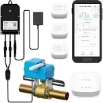 YoLink DIY Automatic Water Leak Detection & Shut-Off Starter Kit, EVO Valve Operator, Wireless Valve Controller, (3) Leak Sensors, Hub