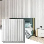 Art3d Slat Wall Panel, 3D Fluted Textured Panel 12-Tile 19.7 x 19.7in. - White A10064