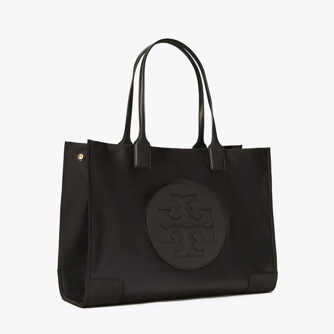 Tory Burch Ella Mini Nylon Tote - Black Patent