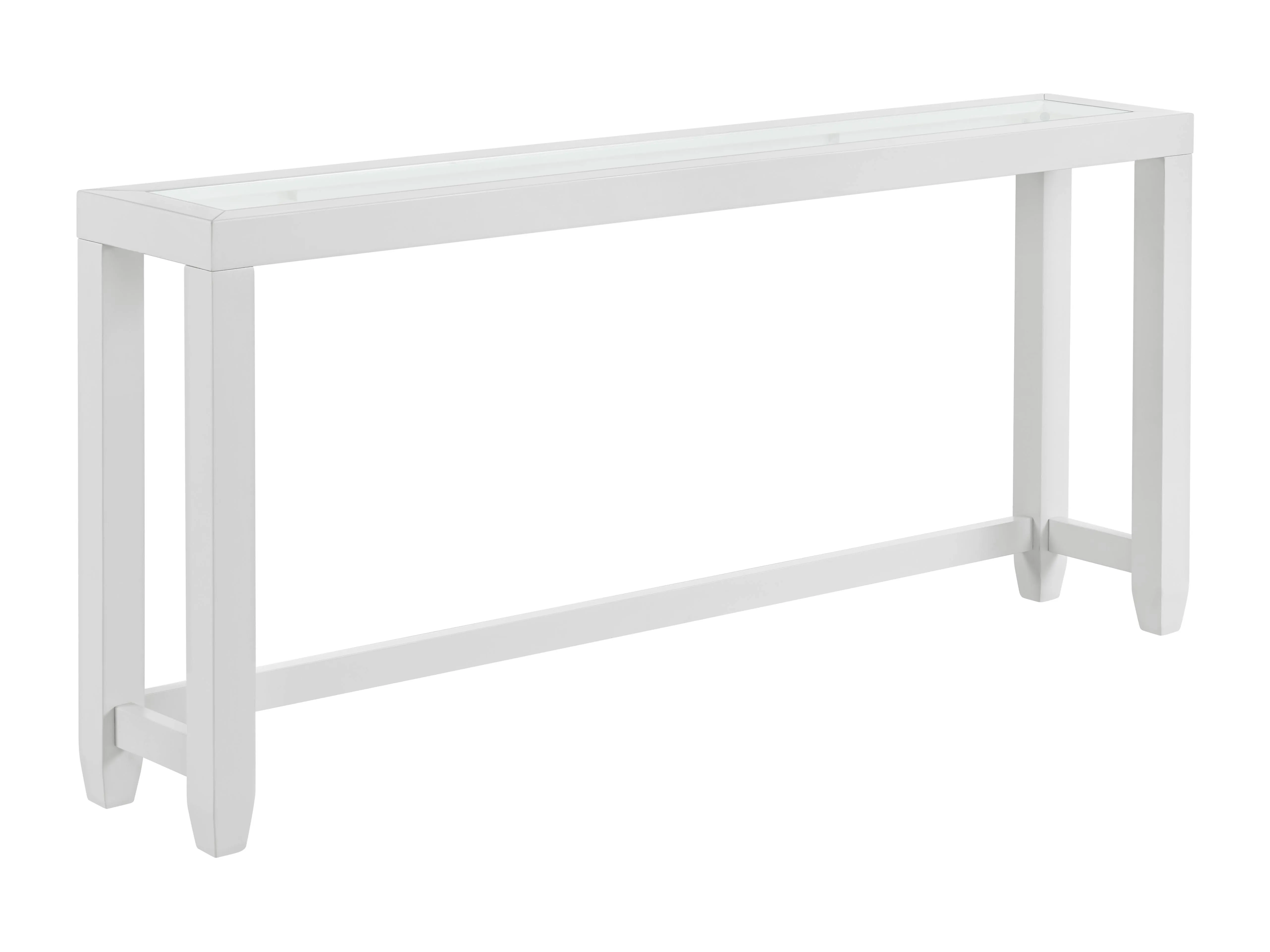 Martin Svensson Home Cordero 66" Glass Top Sofa Console Table, White