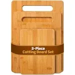 3-Piece Bamboo Cutting Board Set - Wooden cutting board, 3 Assorted Sizes of ...