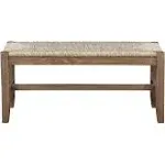 Alaterre Newport 40" Wood Bench with Rush Seat