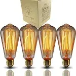 Bravelight Vintage Light Bulbs, Filament Light Bulbs,Edison Bulbs ST64 E26 40W Dimmable,Squirrel Cage Filament Edison LIHGT Bulb